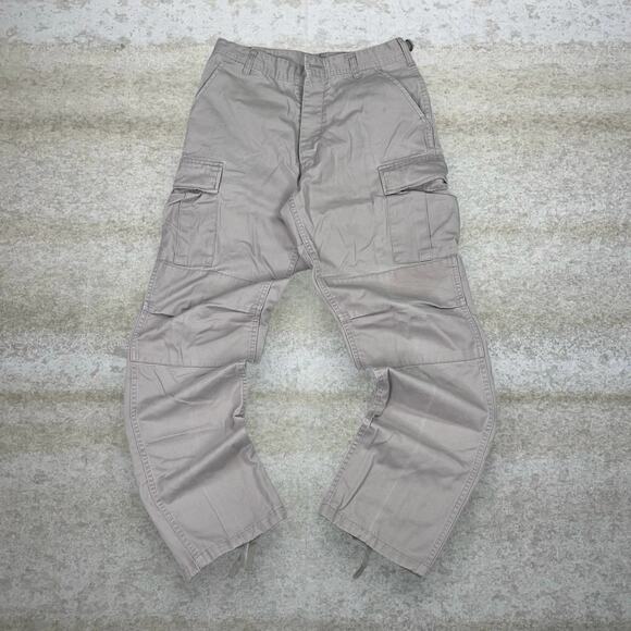 Vintage Military Tactical Pants Tan Baggy Wide Leg Fit Cargos Small Regular 90s - Picture 2 of 6